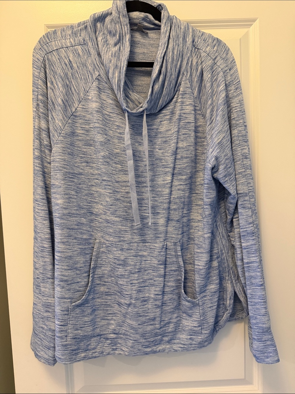 Talbots Heathered Light Blue Cowl Neck Pullover